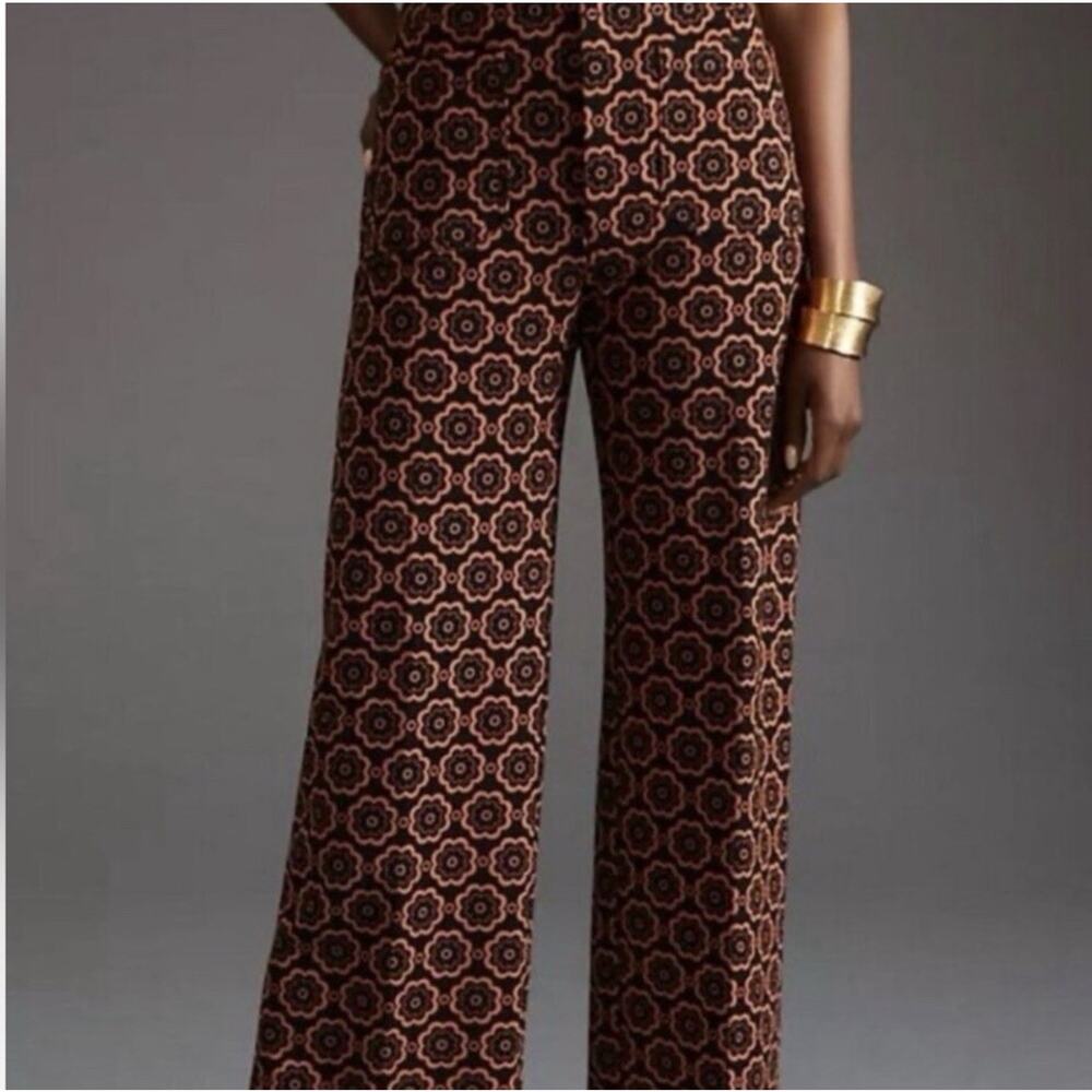Maeve Anthropologie The Colette Crop Wide Leg Ponte Pant Retro Size 31 Tall Af10 - Picture 4 of 8